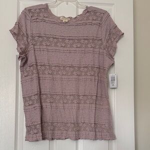Festi by Torrid Dusty Mauve Lace Short-sleeve Blouse